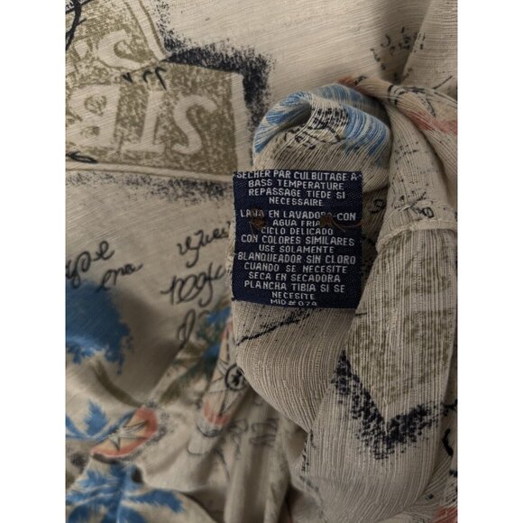 Havana Jacks Cafe Silk Hawaiian Short Sleeve Men Medium Button Up Shirt St Barts - Picture 7 of 8